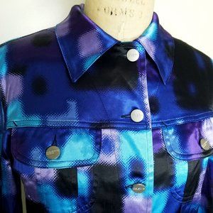 Iceberg Ice Jeans Womens Vintage Satin Stretch Denim Style Jacket 42